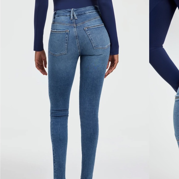 Like New Good American “Good Waist” Button Fly High Waisted Jeans - Size 0/25 - Picture 13 of 16